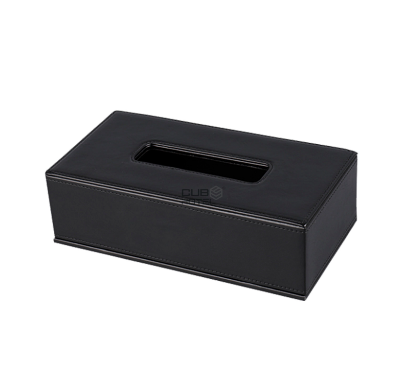 Caja Polipiel Negra Dispensador Toallitas